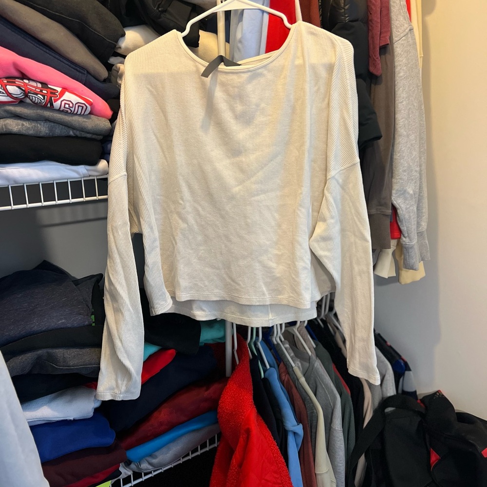 Vuori Cream Waffle Long Sleeve Top